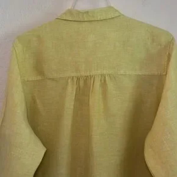 Cynthia Rowley Yellow Linen Tunic Top Women’s Size 1X - Picture 2 of 3